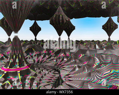 abstract colorful faraktal images 3d rendering Stock Photo