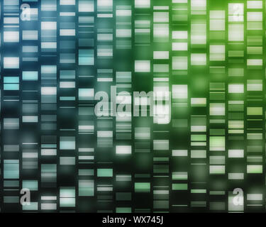 Blue and green DNA strand on black background Stock Photo