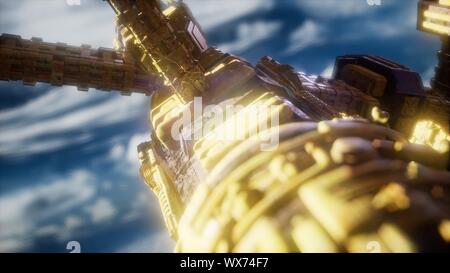 Highly detailed huge spaceship Stock Photo