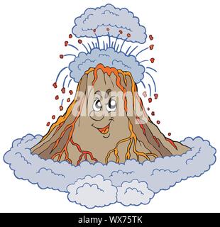 Angry cartoon volcano Stock Vector