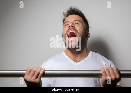 bearded bodybuilding man Stock Photo