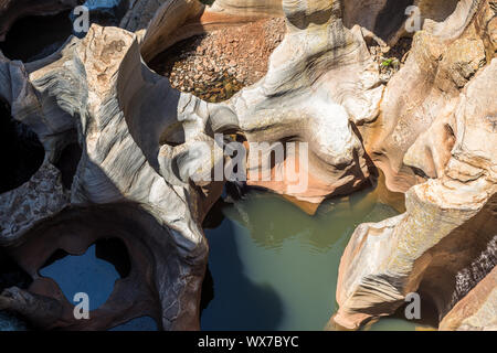 Bourke's Luck Potholes rock formation in Blyde River Canyon Reserve, South Africa. Stock Photo
