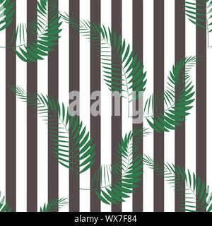 Tropical flowers and leaves on zebra background. Seamless. Animal Print Fashion. Stock Vector
