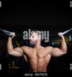 handsome bearded bodybuilding man Stock Photo