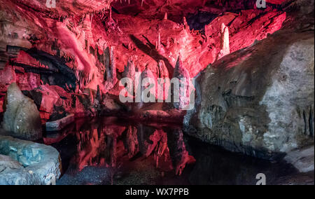 Pathway underground cave in forbidden cavers near sevierville tennessee Stock Photo