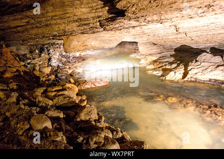 Pathway underground cave in forbidden cavers near sevierville tennessee Stock Photo