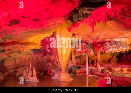 Pathway underground cave in forbidden cavers near sevierville tennessee Stock Photo