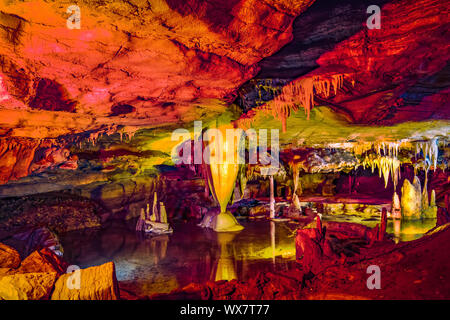 Pathway underground cave in forbidden cavers near sevierville tennessee Stock Photo