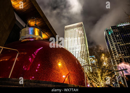 Holiday scenes in uptown charlotte north carolina Stock Photo