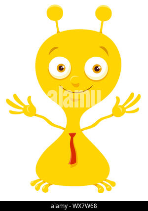 cute yellow fantasy cartoon character Stock Photo