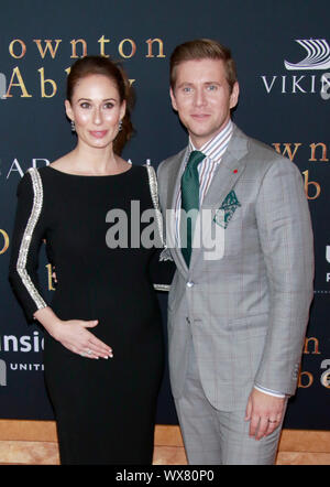 New York, NY, USA. 16th Sep, 2019. Jessica Blair Herman and Allen Leech at the New York Premiere of Downton Abbey at Alice Tully Hall on September 16, 2019 in in New York City. Credit: Dc/Media Punch/Alamy Live News Stock Photo