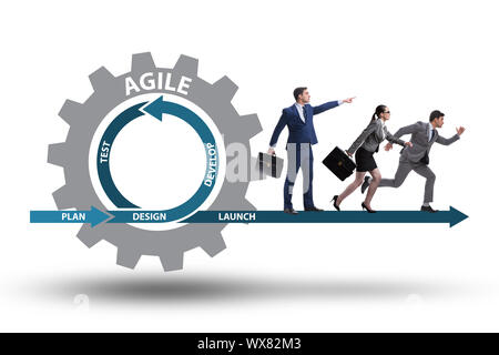 Businessman in agile methods concept Stock Photo