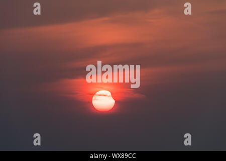 partial solar eclipse Stock Photo