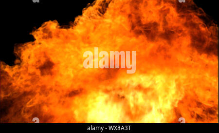 Highly Detailed 3d abstract fire agasinst black Background Stock Photo