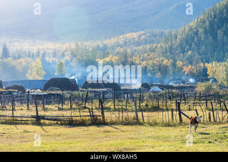 beautiful baihaba villages in the morning Stock Photo