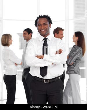 Business leader with his team Stock Photo