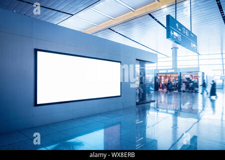 advertising light box in terminal Stock Photo