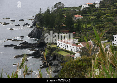 Chapel and Convent Caloura - View from Miradouro do Pisao Viewpoint Stock Photo