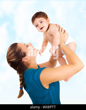 Young mother with baby boy Stock Photo