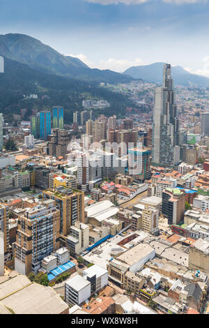Bogota La Candelaria district aerial view Stock Photo