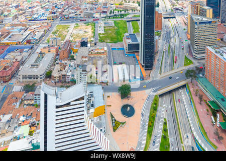 Bogota aerial view of Santa Fe district Stock Photo