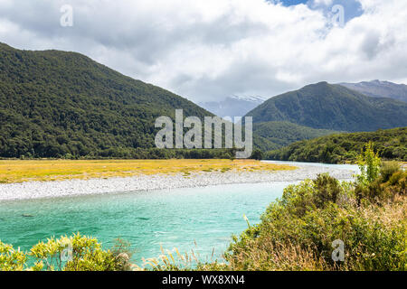 Haast River Landsborough Valley New Zealand Stock Photo
