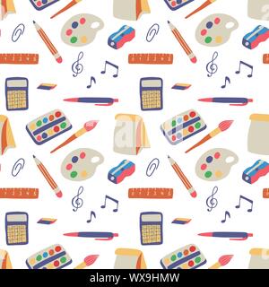 Back to school seamless pattern Stock Vector