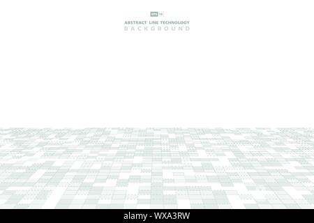 Abstract gray and white square pattern design tech design background. Use for ad, poster, artwork, template design. illustration vector eps10 Stock Vector