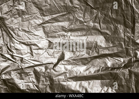 Grunge wrinkled foil. Highly detailed textured background. Stock Photo