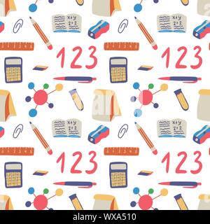 Back to school seamless pattern Stock Vector