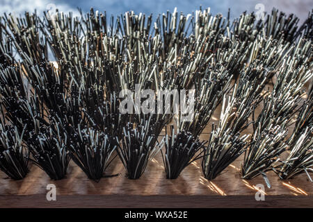 Cleaning brush with black bristles Stock Photo