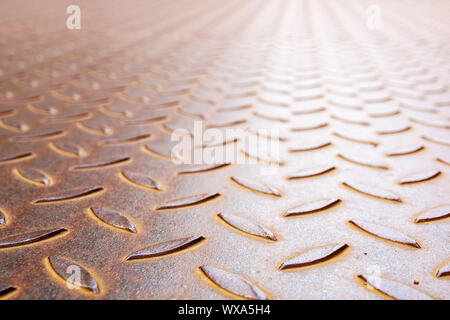 rusty diamond metal plate background Stock Photo
