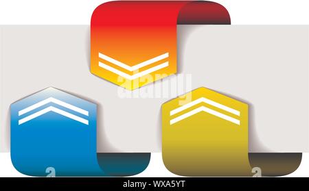 Set of colorful arrows pointing at the item Stock Vector