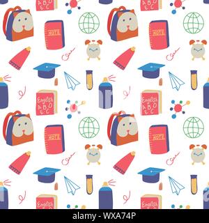 Back to school seamless pattern Stock Vector