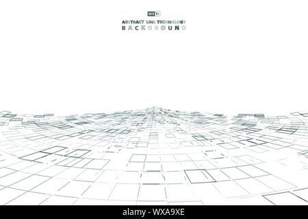 Abstract gray square geometric of technology cover background. Use for poster, artwork, template design, annual report. illustration vector eps10 Stock Vector