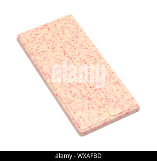 White Chocolate Peppermint Bar Isolated on White. Stock Photo