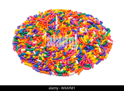 Round Pile of Sprinkles Isolated on White Background. Stock Photo