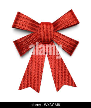 Red Present Bow Isolated on White Background. Stock Photo