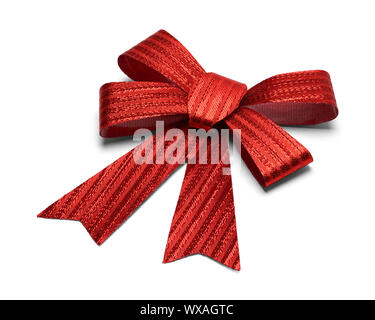 Red Present Bow Isolated on White Background. Stock Photo