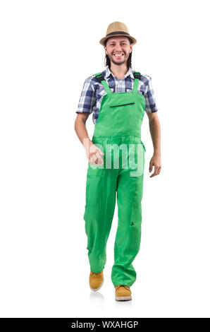 Young farmer isolated on white background Stock Photo