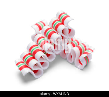 Two Ribbon Candies Isolated on White Background. Stock Photo