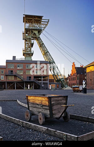 headframe of industrial museum Zollern Colliery, Ruhr Area, North Rhine-Westphalia, Germany, Europe Stock Photo