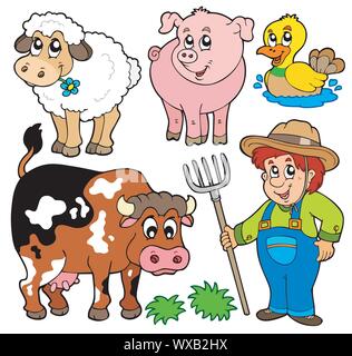 Farm cartoons collection Stock Vector