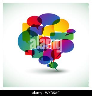 Big speech bubble made from colorful small bubbles Stock Vector