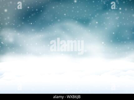 Night winter background with snowstorm. Stock Vector