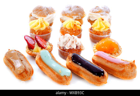petit fours in front of white background Stock Photo