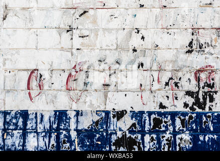 Grunge white and blue brick wall background Stock Photo
