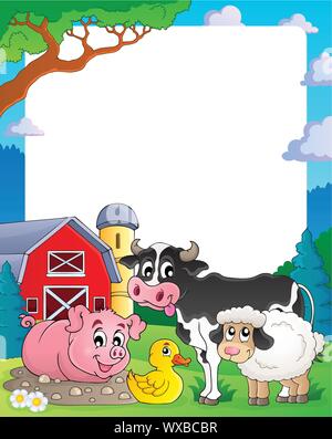 Farm theme frame 2 Stock Vector