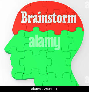 Brainstorm Showing Mind Thinking Clever Thoughts And Ideas Stock Photo