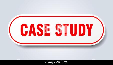 case study sign. case study rounded red sticker. case study Stock Vector